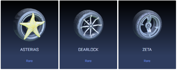 Rare wheels in Rocket League